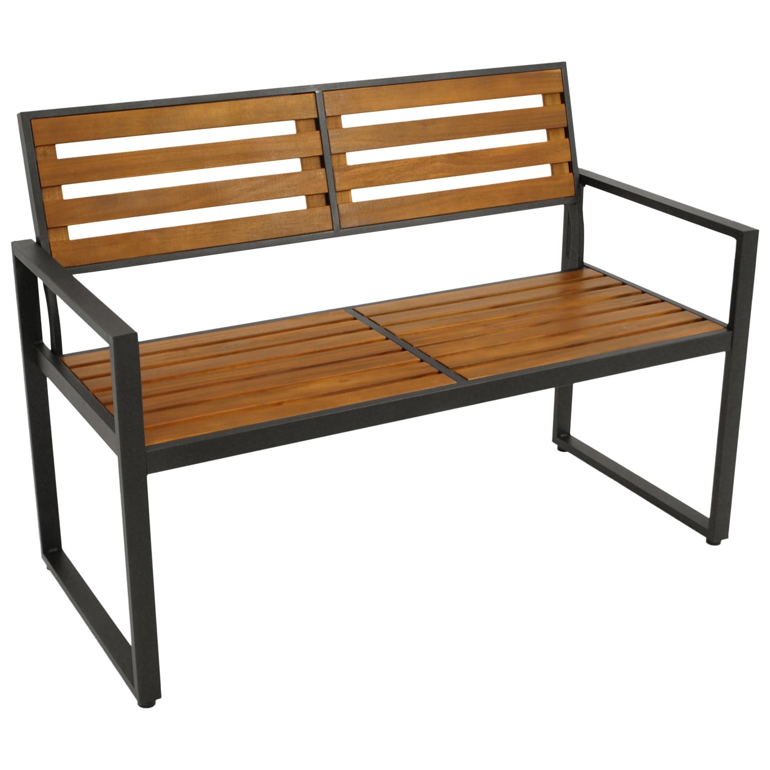 DEGAMO Gartenbank RAGUSA 2-sitzer, mit Rückenlehne, Gestell Metall anthrazit, Sitzfläche Akazie geölt, Outdoor