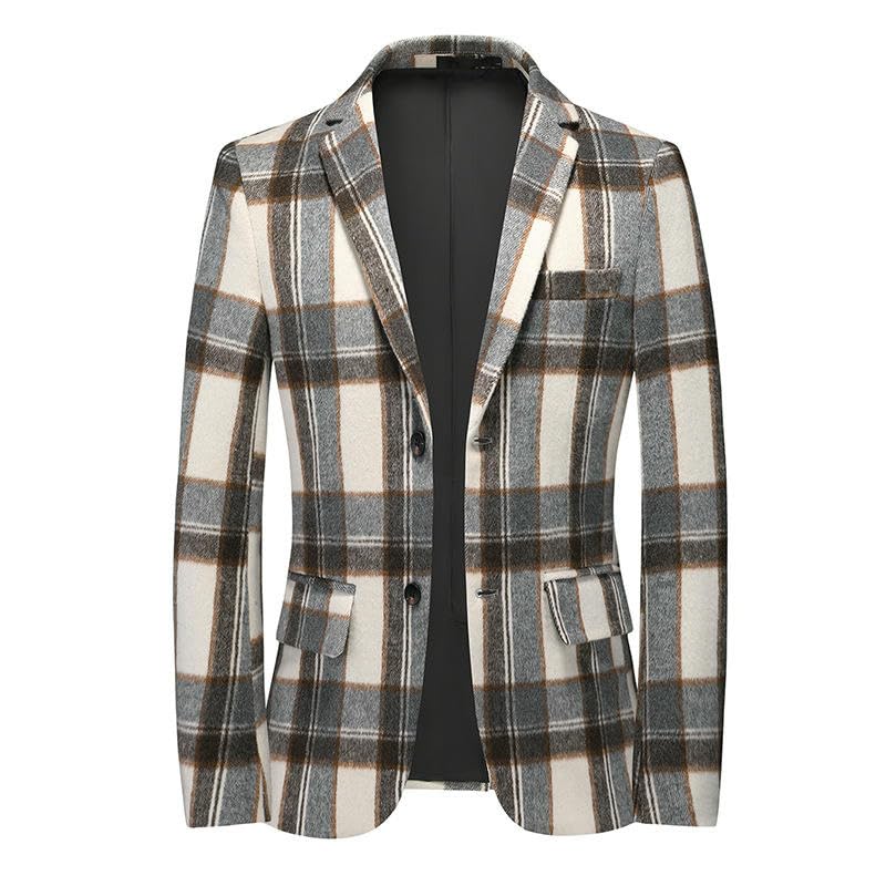 Men's Casual Slim Fit Banquet Plaid Blazer3