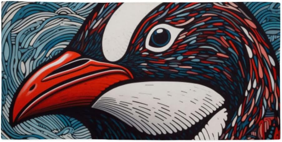 Penguin Print Polycotton Towel - Bathroom Items for Penguin Lovers - Cool Bathroom Gifts - 30 x 60 inches