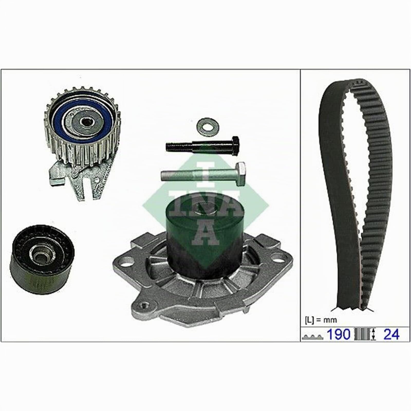 INA 530 0622 30 Kit cinghia distribuzione pompa acqua 30 mm con guarnizione Compatibilità con ALFA ROMEO 147 937, FIAT PUNTO 188 BRAVO II 198 Doblo Station Wagon 119, 223 Doblo Cargo 223