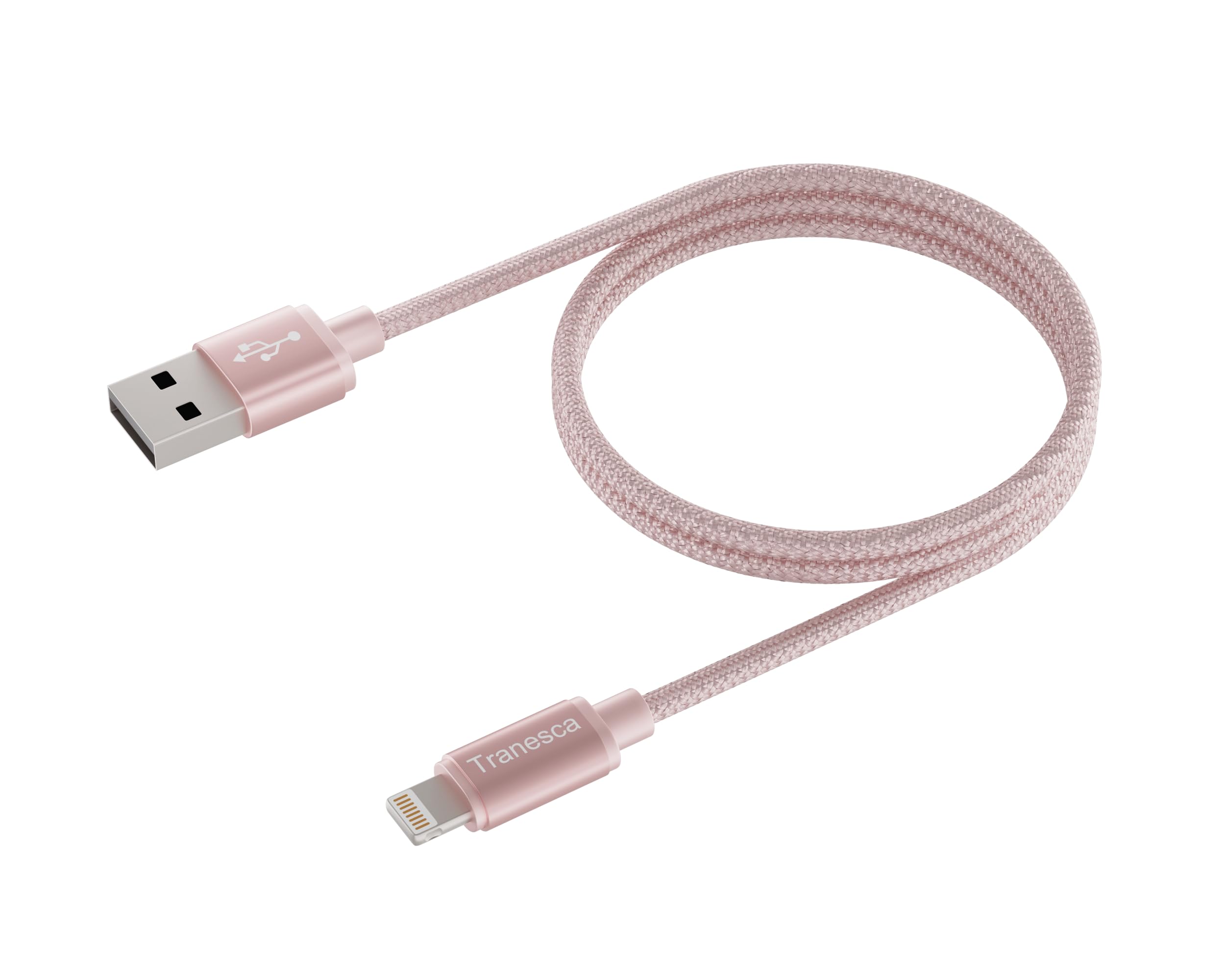 Tranesca Cargador de Pared USB Dual y Cable de Carga de 6 pies (Oro Rosa)