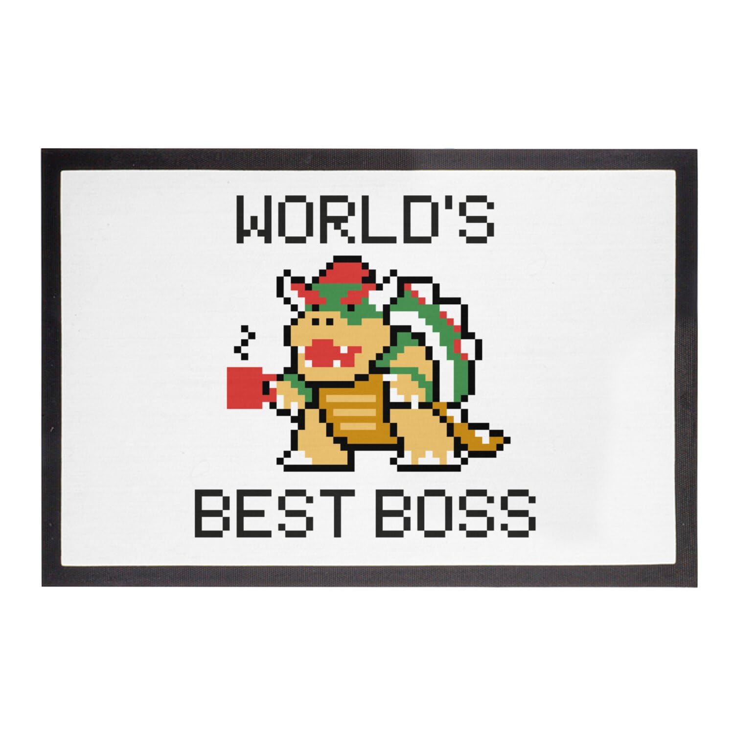 Paillasson Blanc 60x40cm World's Best Boss | Tapis Entrée Rétro Gaming