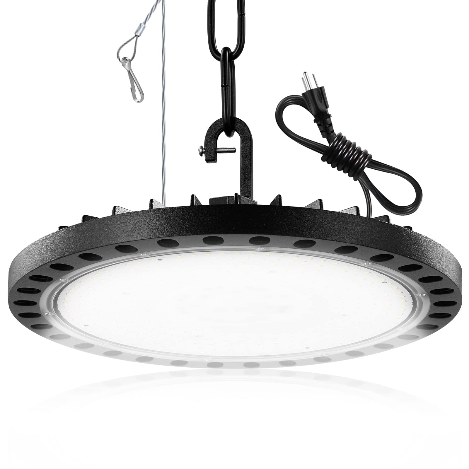 wowspeedLED High Bay Light 300W 5000-6000K Shop Light 30000LM IP65 Garage Light with US Plug UFO LED Lights for Garages, Shops, Basements, Warehouses, Barns, Gardens, High Mines.