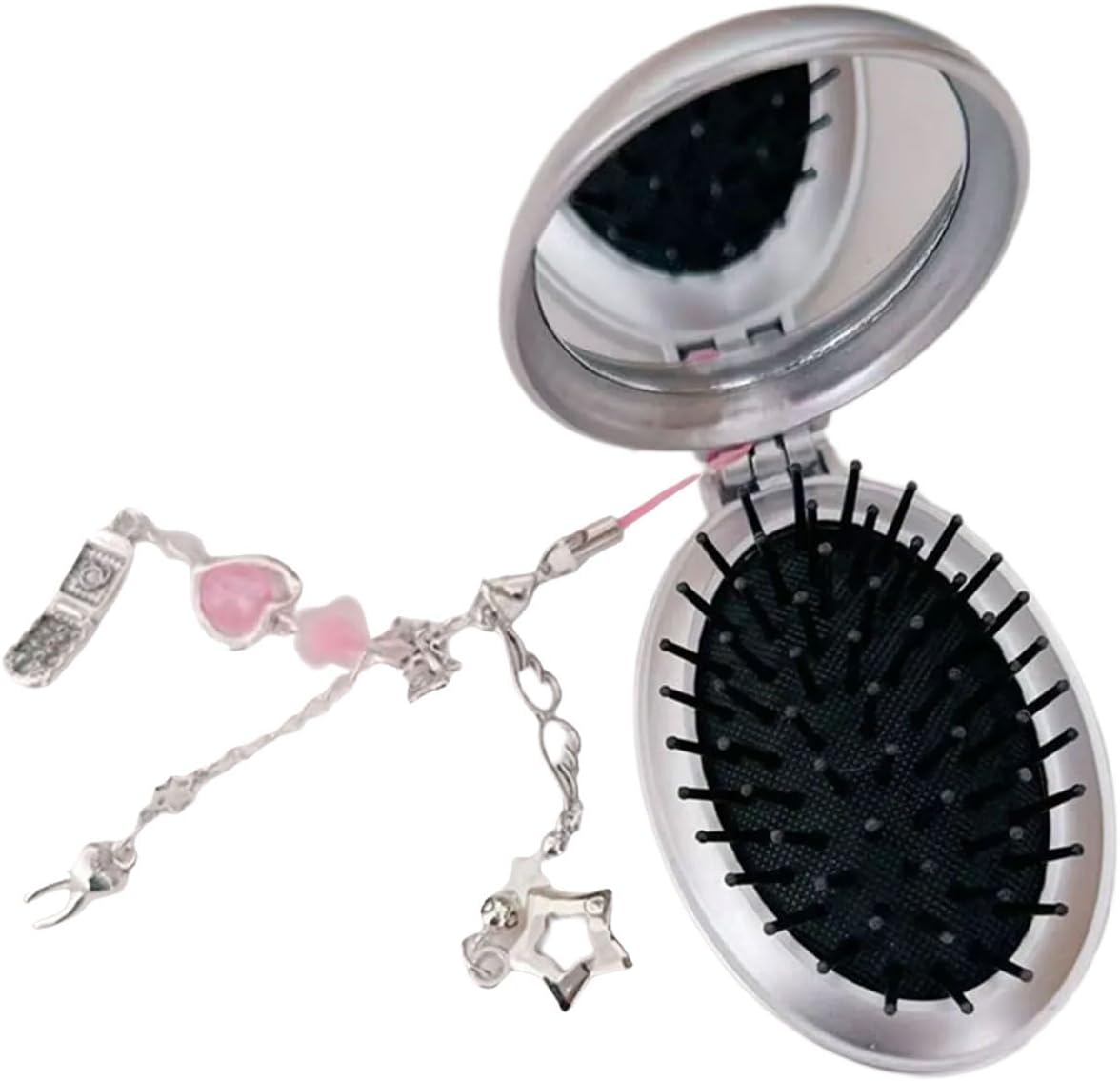 Rhinestones Makeup Looking Glass Bag Ornament Bag Charm Practical Ornament for the Modern and Stylish Woman Adornment