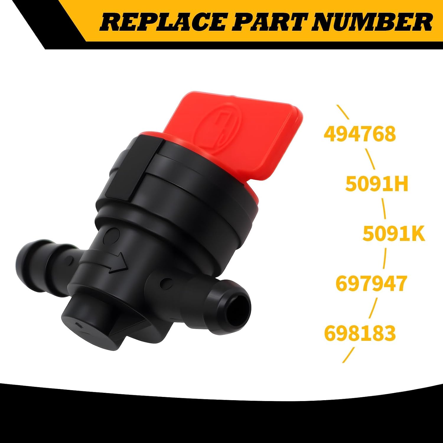 698183 (10) 1/4" Inline Fuel Shut Off Valve Fuel Cut Off Valve Straight Gas Valve Compatible with Briggs and Stratton 494768 697947 698183