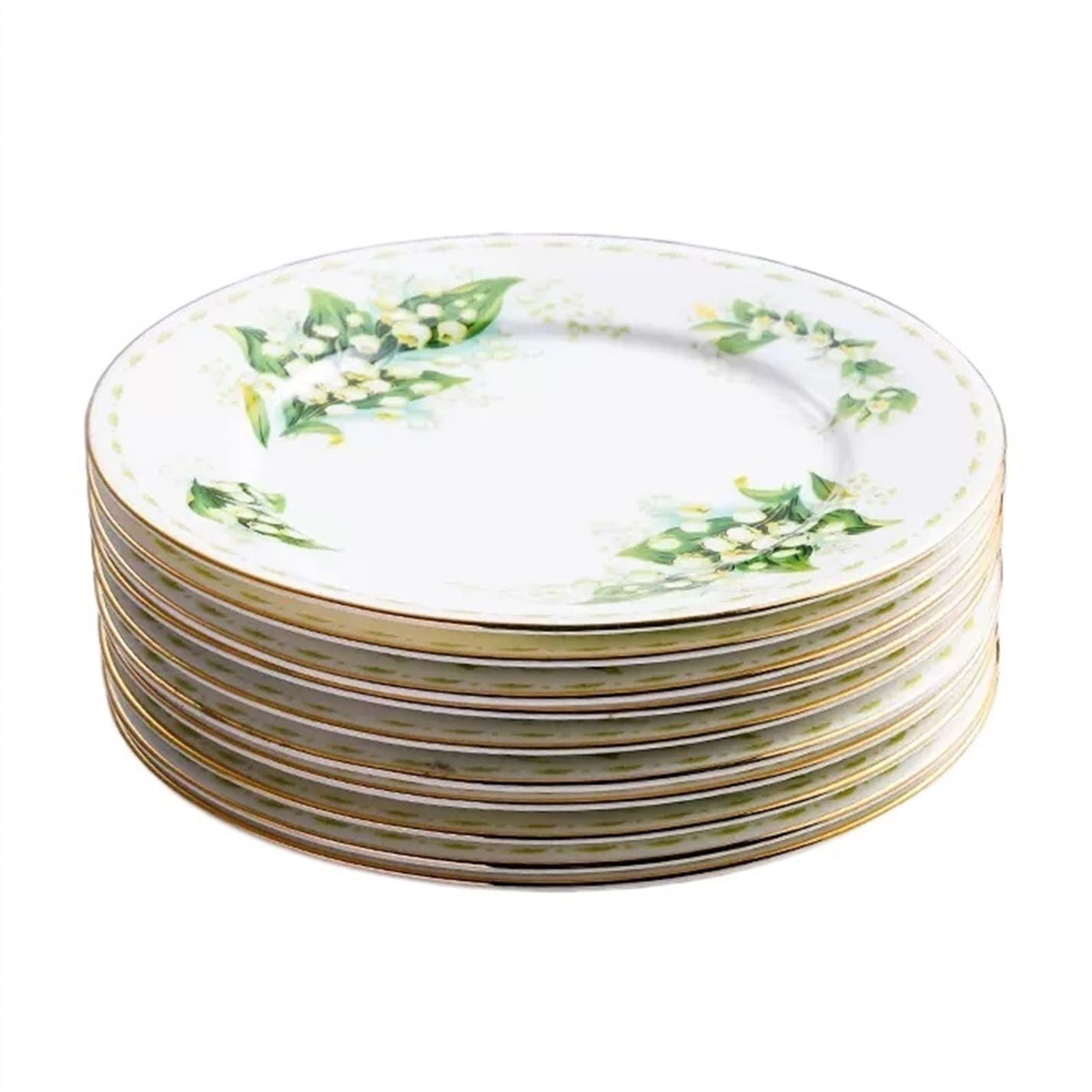 Talerze Obiadowe Ceramiczny talerz do jadalni Zastawa stołowa użytku domowego Talerz deserowy Przedni Biały Phnom Penh Płaski Zestaw talerzy 10 sztuk