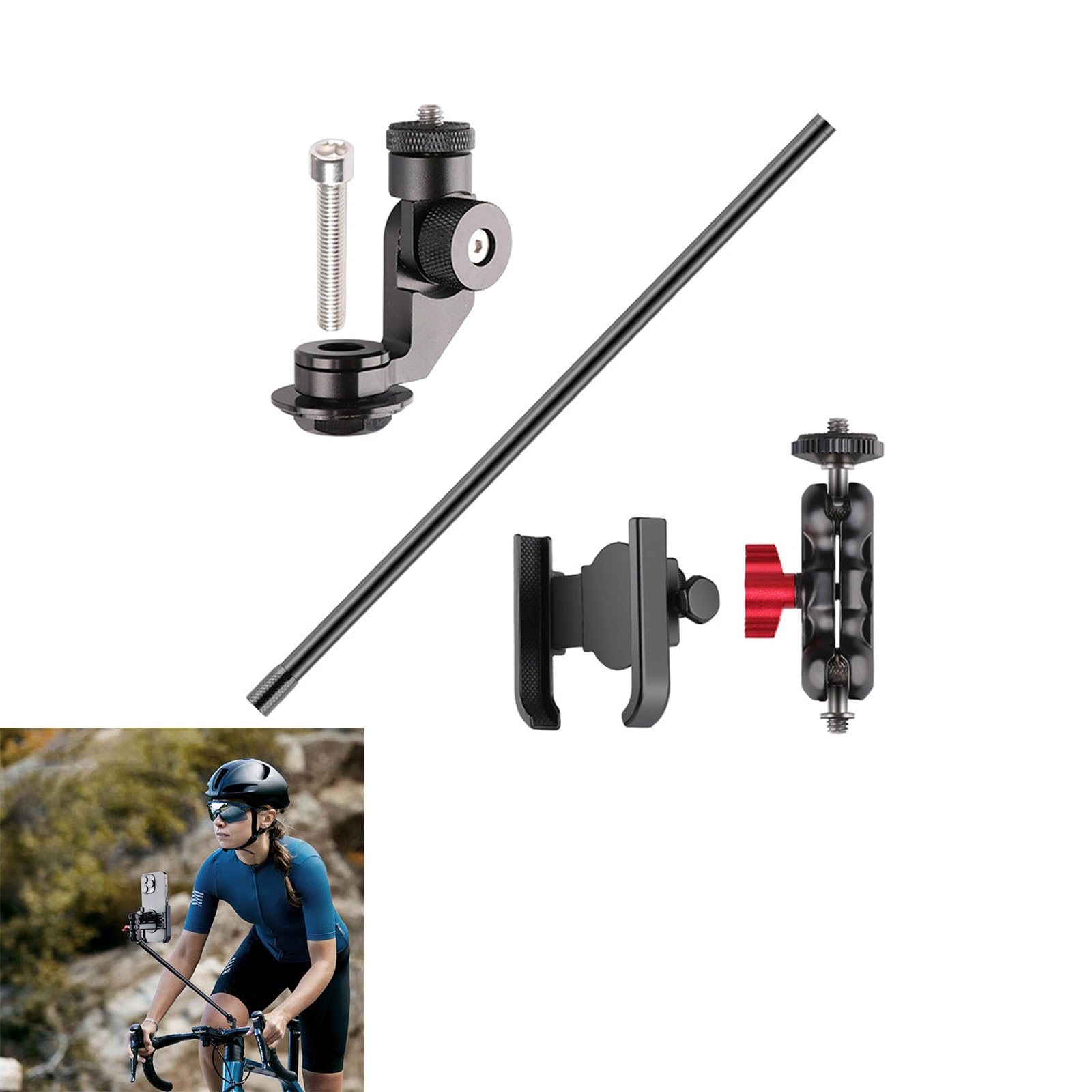 Installazione rapida del supporto del computer della bici Angoli di visione regolabili Peso leggero Durabilità Alluminio Ciclismo Accessorio Visualizzazione Staffe del computer della bici