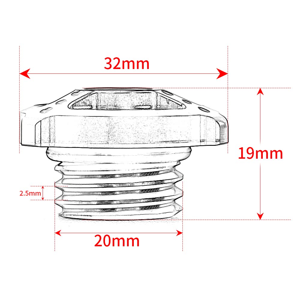 Modeer per Tmax 560 / Tech Max 2020-2022 Tmax 530 SX/DX 2012-2022 Tmax 500 2008-2011 Tappo olio motore CNC per motocicli Bullone Tappo di riempimento carburante tmax560 tmax530 Accessori (blu)