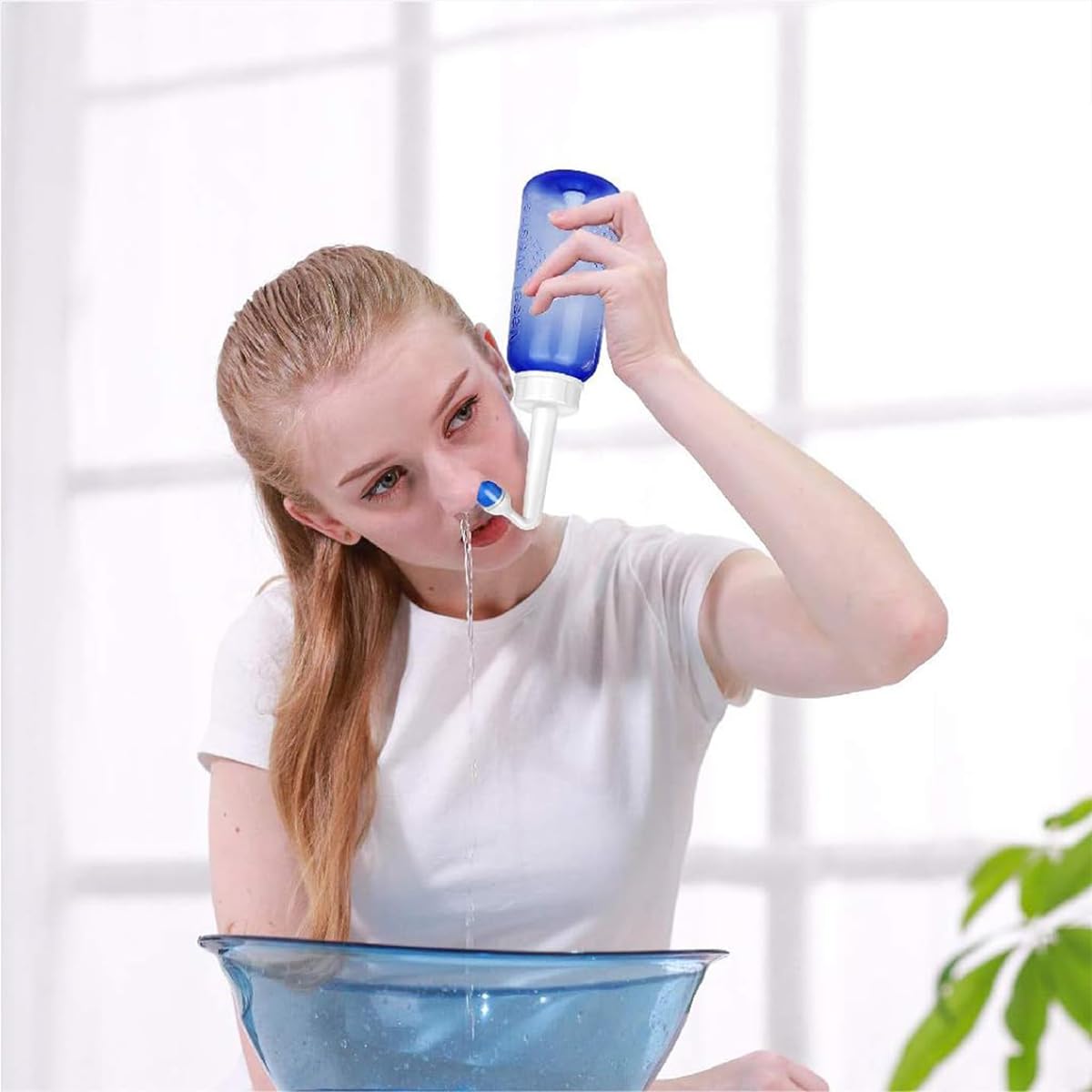 HANNEA® Nasal Rinser Kit for Sinus & Allergy Relief, With 30 Packs Nasal Wash Saline(2.7g/per pack) 300ml Reusable Nasal Rinser Kettle, Relieve Nasal Discomfort, Suits for Daily Use, with 2 Rinse Tips - Image 7 thumbnail