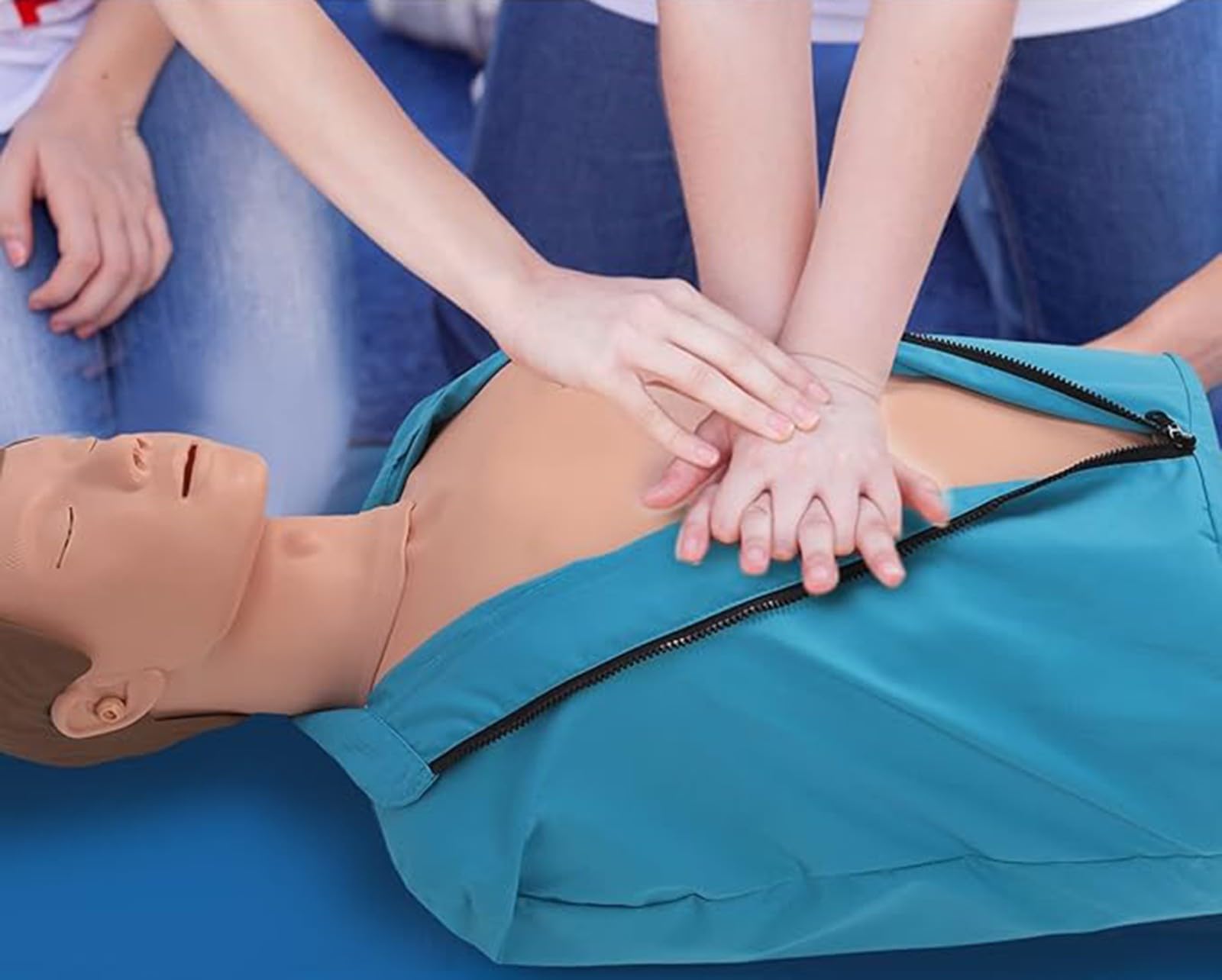 Manichino per addestramento alla RCP per adulti, modello umano in gomma, mezzo corpo, simulatore di respirazione artificiale, rianimazione cardiopolmonare, formazione di primo soccorso A