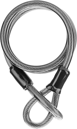 ROCKBROS Cable de acero para bicicleta, 0.472 in (12 pulgada) de grosor, resistente, recubierto de vinilo, cable de acero flexible con extremo de
