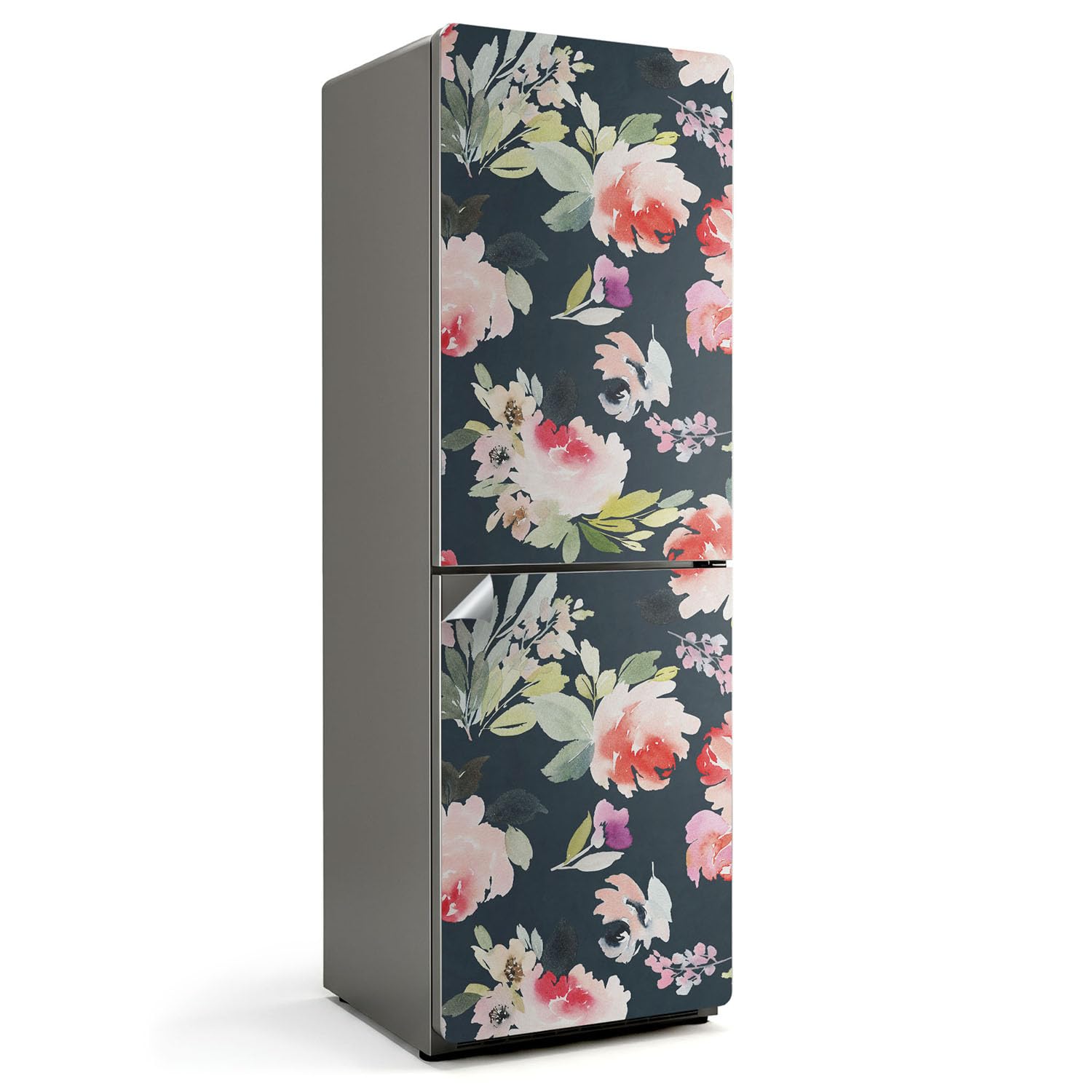 Autocollant frigo aquarelle pour une décoration de cuisine fleurie