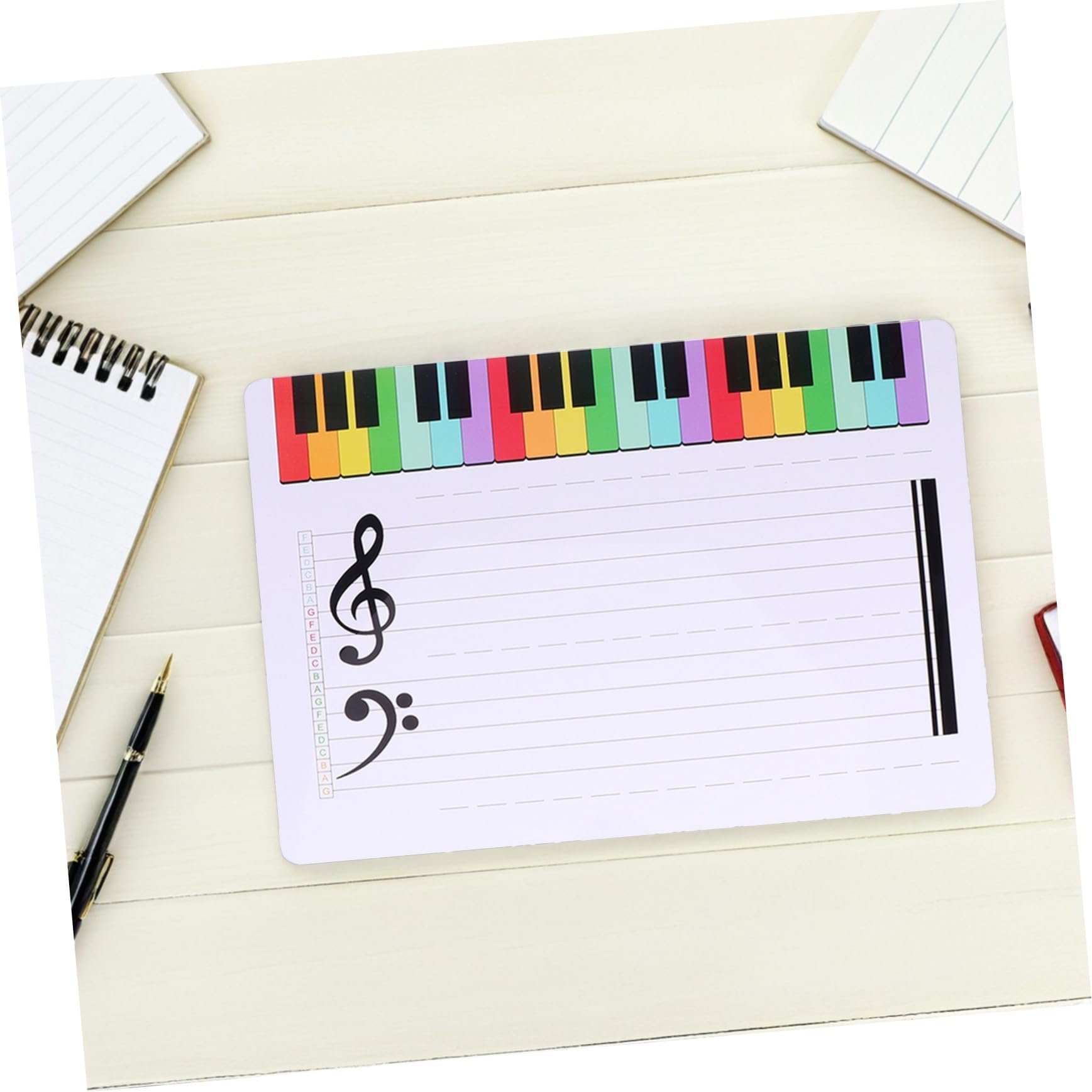 TEHAUX 10 Stück Personal Whiteboard Tafel Beschreibbar Löschbar Musiktafel Musik Klassenzimmerbedarf Whiteboard Mit Klavierunterrichtsübung Trocken Abwischbare Tafel Trocken