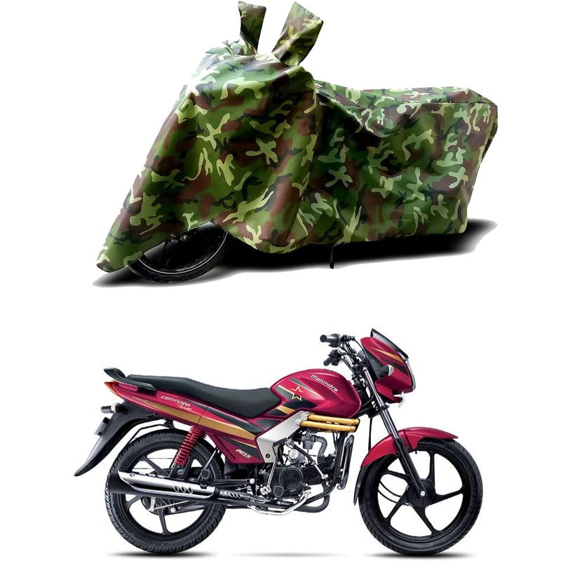 Image of 100% Water Resistant Bike Scooty Two Wheeler Body Cover Compatible for Mahindra Centuro Rockstar /UV-Rays /Heat Protection /Birds Dropping /Scratchproof /Dust Proof /Waterproof /All [Green MJ]