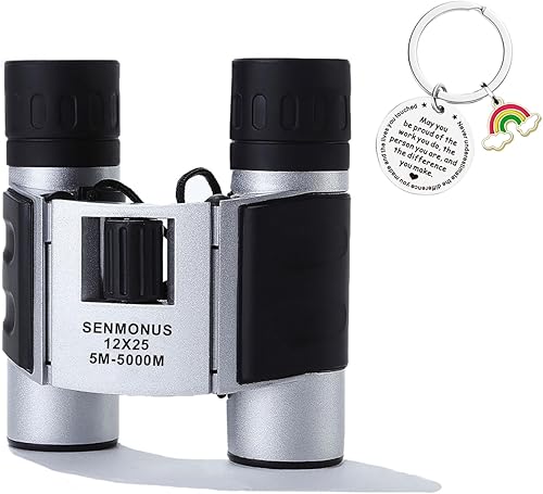 Miniatura 1 de Binoculares compactos pequeños de 12 x 25 pulgadas para adultos y niños, mini prismáticos plegables de bolsillo ligero, regalo para hombres,