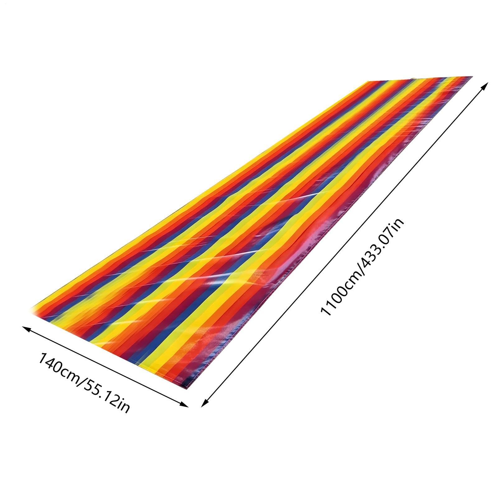 Generisch Regenbogen Rutschmatte - - 11m Extra Lange Rasenrutsche Für Garten Spiele | Outdoor Sommerspielzeug Kinder Glatte Unterlage Familien Poolpartys, Polyester ABS 1,4x1100cm