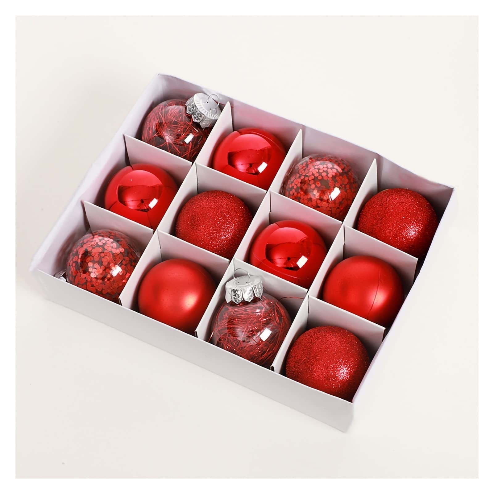 Weihnachtskugel-Dekorationsset, Weihnachtskugel-Ornamente, 12-tlg. Weihnachtskugel-Ornamente, bruchsichere Weihnachtsdekorationen für den Weihnachtsbaum, Feiertags-, Hochzeits- und Party-Dekoration,