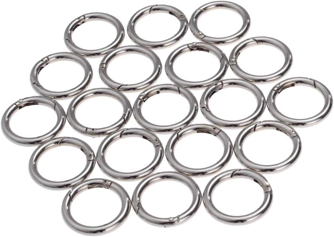 SHINEOFI 60pcs o Ring Keychain Jump Rings Silver Jewelry Making Eco-Friendly Accessory