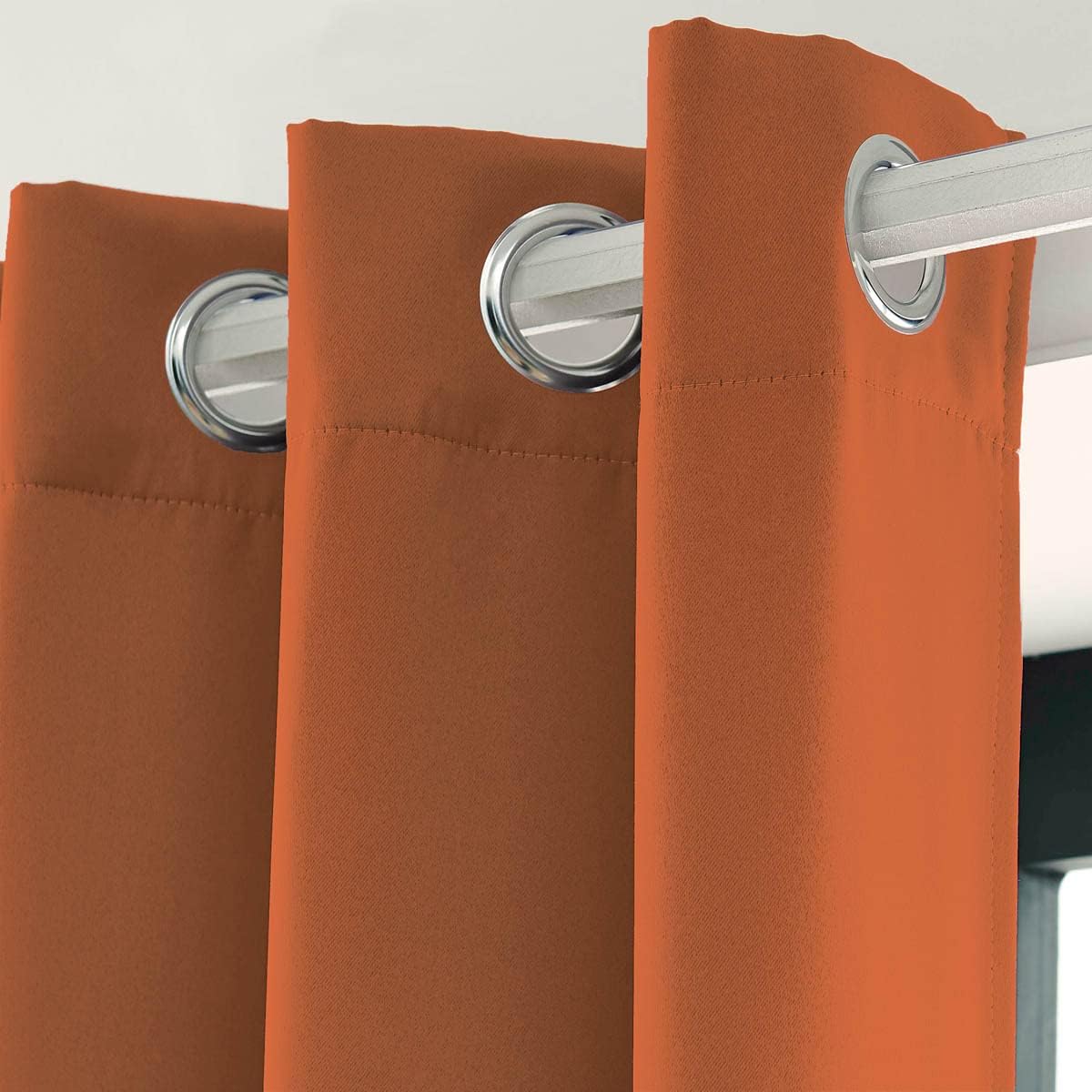 LA PALMA Thermal Insulated Blackout Darkening Grommet Living Room Curtains Window Drapes for Bedroom Pack of 2 Panels
