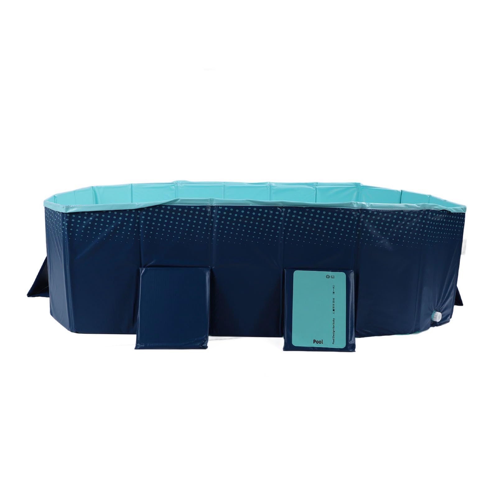 Acouto Foldable Pool Non Inflatable Thickened Portable Swimming Pool for Kids and Dogs, 2.1m/6.9ft PVC F G PoolPortable Foldable PoolFoldable Kids PoolFolding Play PoolFoldable Dog (1.85m/6.1ft)