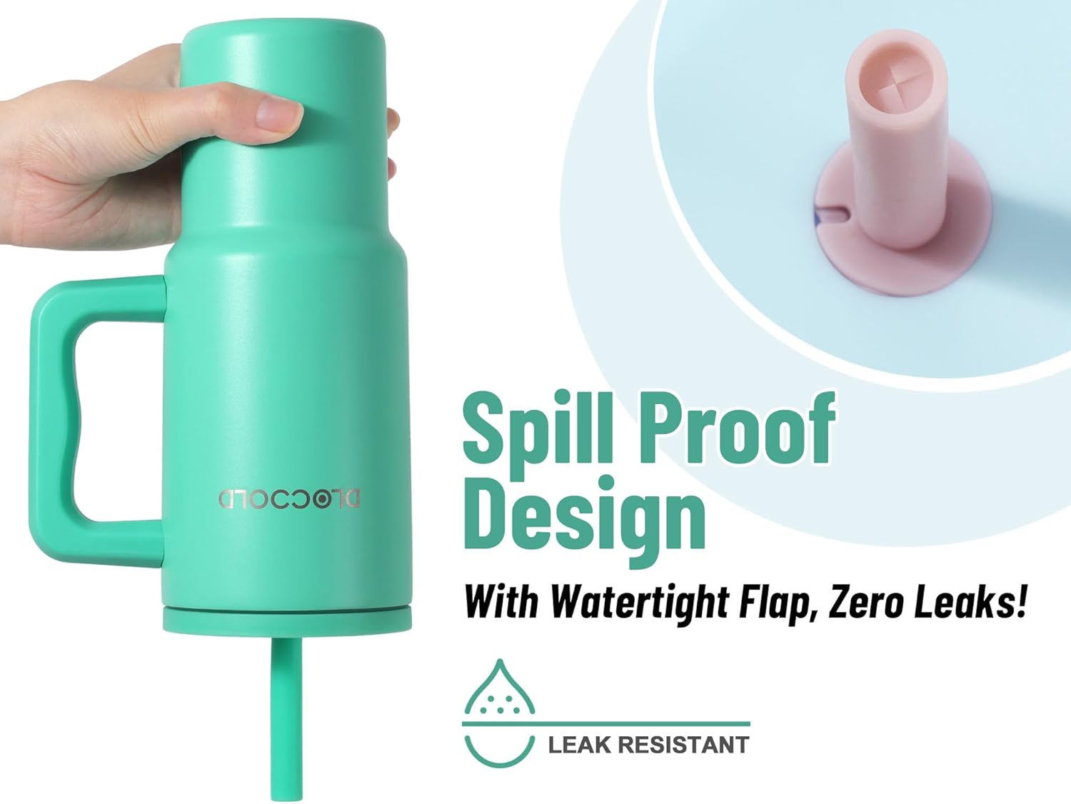 DLOCCOLD Kids 24 oz Tumbler with Handle and Silicone Straw Lid, Leakproof Insulated Tumbler with Spill Resistant Lid, Reusable Stainless Steel Tumbler Mug for Kid Boy Girl, Cupholder Friendly BPA Free - Image 2