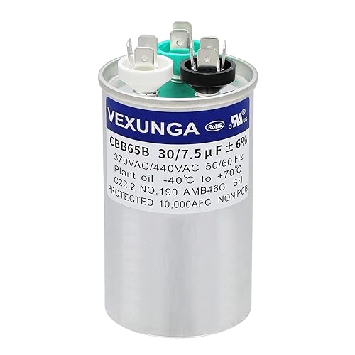 Miniatura 74 de 55/5 uF 55+5 MFD 370VAC o 440VAC Condensador de A/C Redondo de Arranque de Doble Funcionamiento CBB65 CBB65B Condensadores de Aire Acondicionado