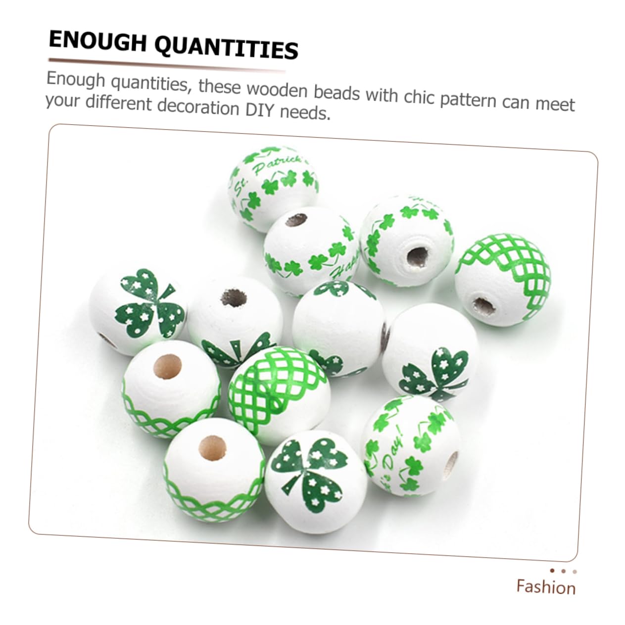 TEHAUX 300stücke Holzperlen Für Patrick's Day Bastelbedarf Für -schmuck Farben Für Armbänder Halsketten Und Dekorationen