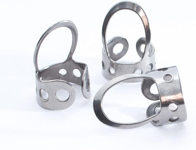 3 x Stainless Steel, Open Design, Metal Finger Picks for Guitar, Banjo, Dobro, etc. Fingerstyle picks. Banjo picks, fingerpicks, finger picks for acoustic guitar. Adjustable large medium or small 
