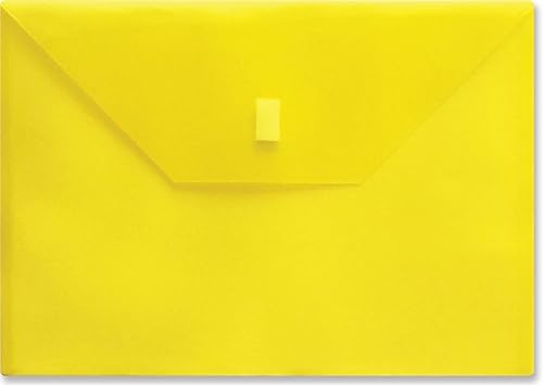 Sobres de plástico línea diseño R de Lion (22080-CR-6P), sobres de poliéster transparente (9 38 x 13 pulgadas, paquete de 6 unidades., Amarillo