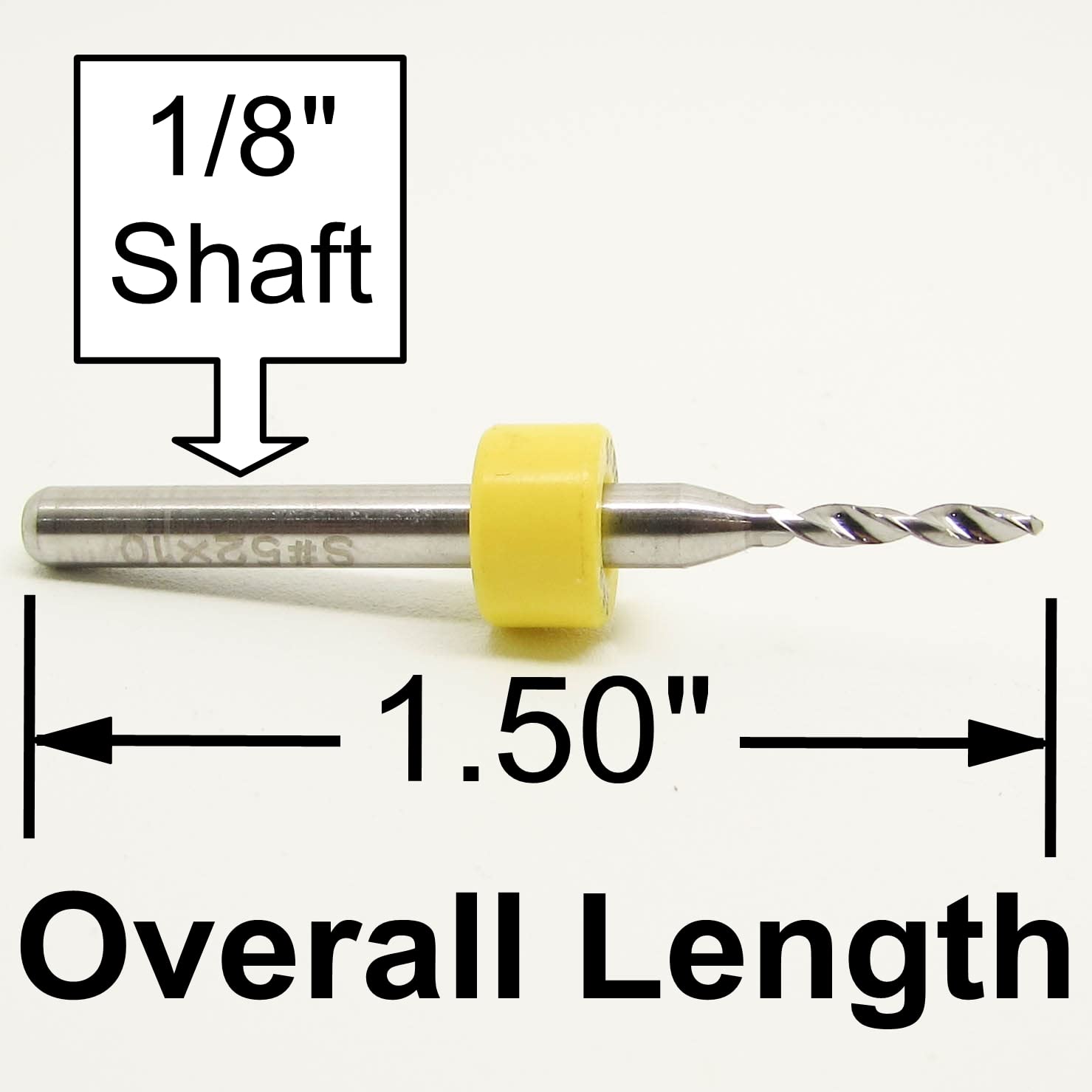 .0635" #52 Carbide Drill Bits Fifty Pieces - 1/8" Shanks - Factory Resharpened