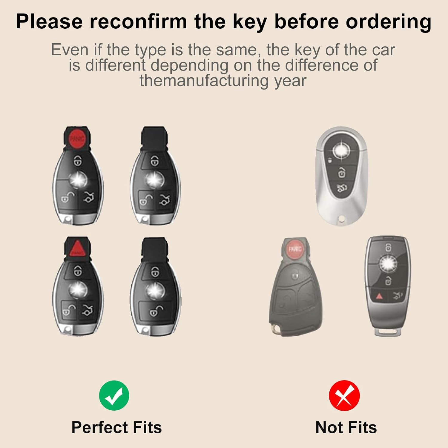 for Mercedes Benz Key fob Cover with Diamond Heart Keychain, Car Accessories TPU for AMG C E M S CLS CLA GLK GLA GLC GLE Smart Key Case, Silver Clear - Image 4