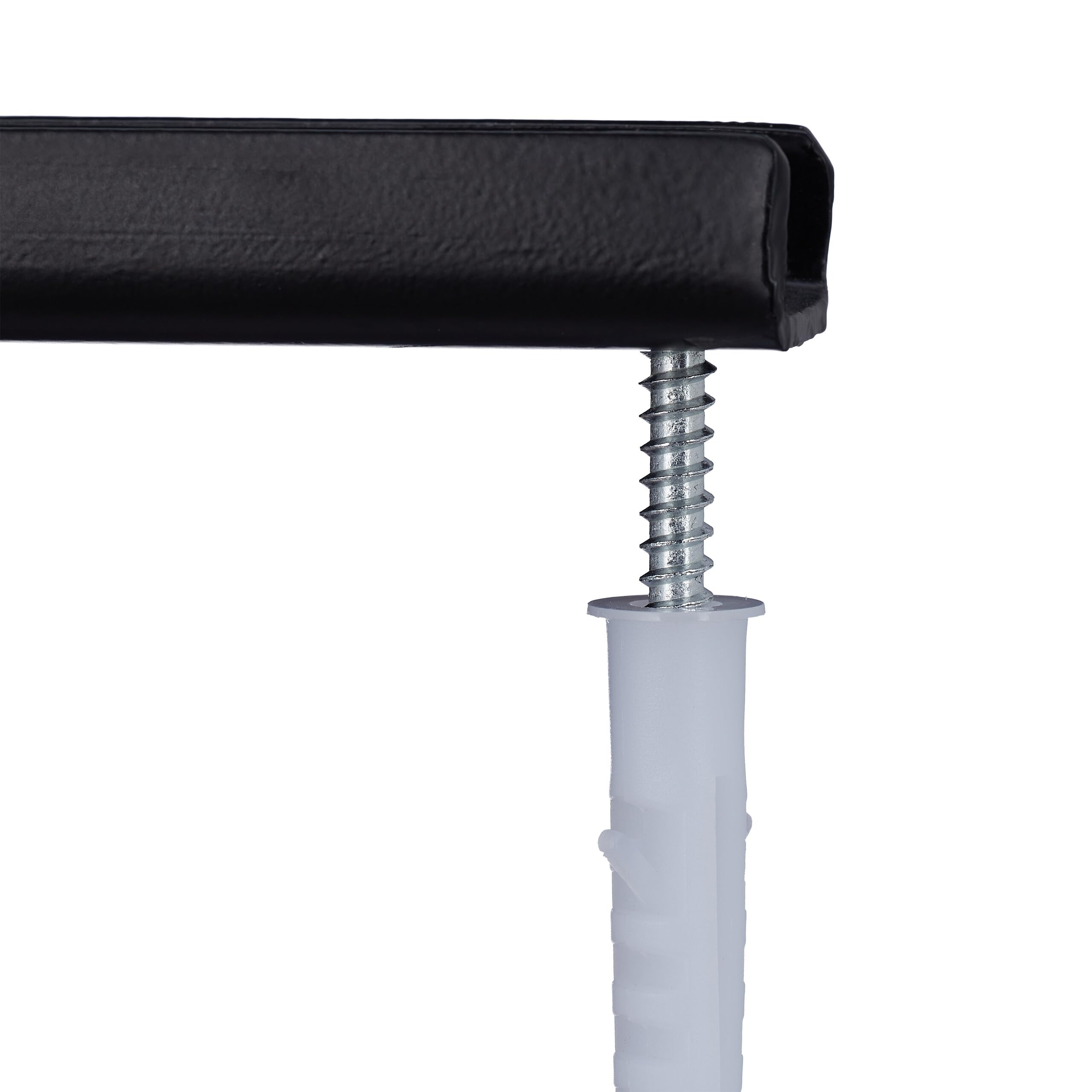 Relaxdays Set de 3 Imanes Cuchillos, 30 cm de Largo, Acero, Barras Magnéticas Herramientas, Atornillar a la Pared, Negro