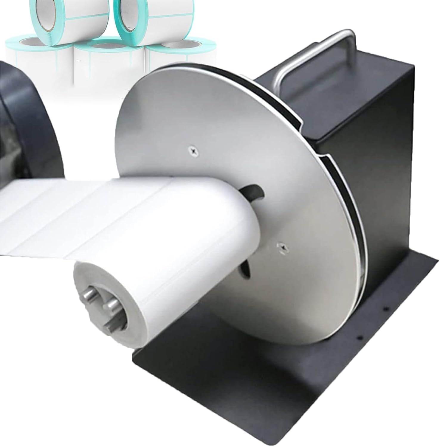 KACBFEE Adjustable Label Rewinder With Gear Lever, 220mm Rewind Diameter, 1-12 Ips Speed, Fits Labels 5-150mm Wide - Efficient Labeling Solution