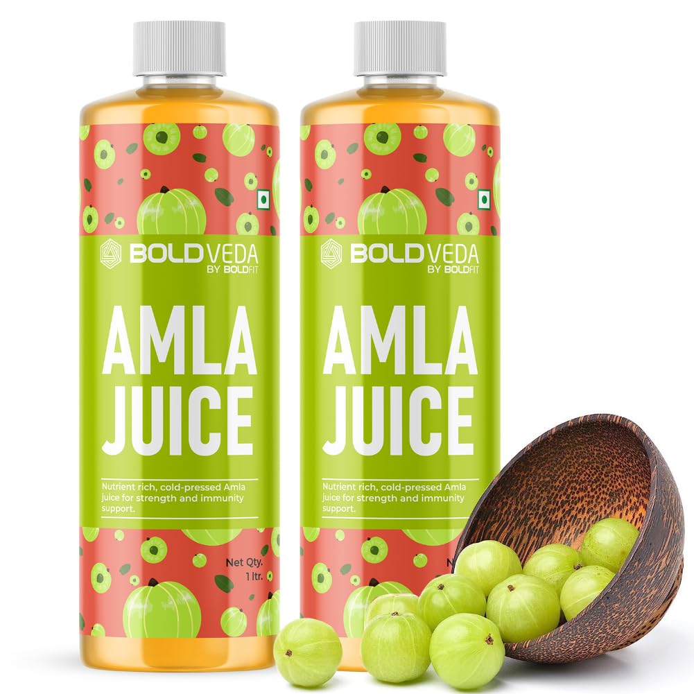 Boldfit Boldveda Amla Juice 1 Litre | Rich Source Of Vitamin C & Antioxidants Supports Healthy Hair & Skin | Amla Detox Juice Helps With Metabolism- 1L Pack Of 2 (B0CYH63CMP) Amazon Price History, Amazon Price Tracker