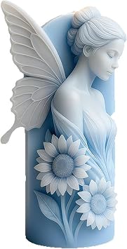 Angel Cylinder Molds Silicone Wave Spiral Candle Mold - Silicone Resin Casting Molds for Candle & Resin & Soap Craft Supplies