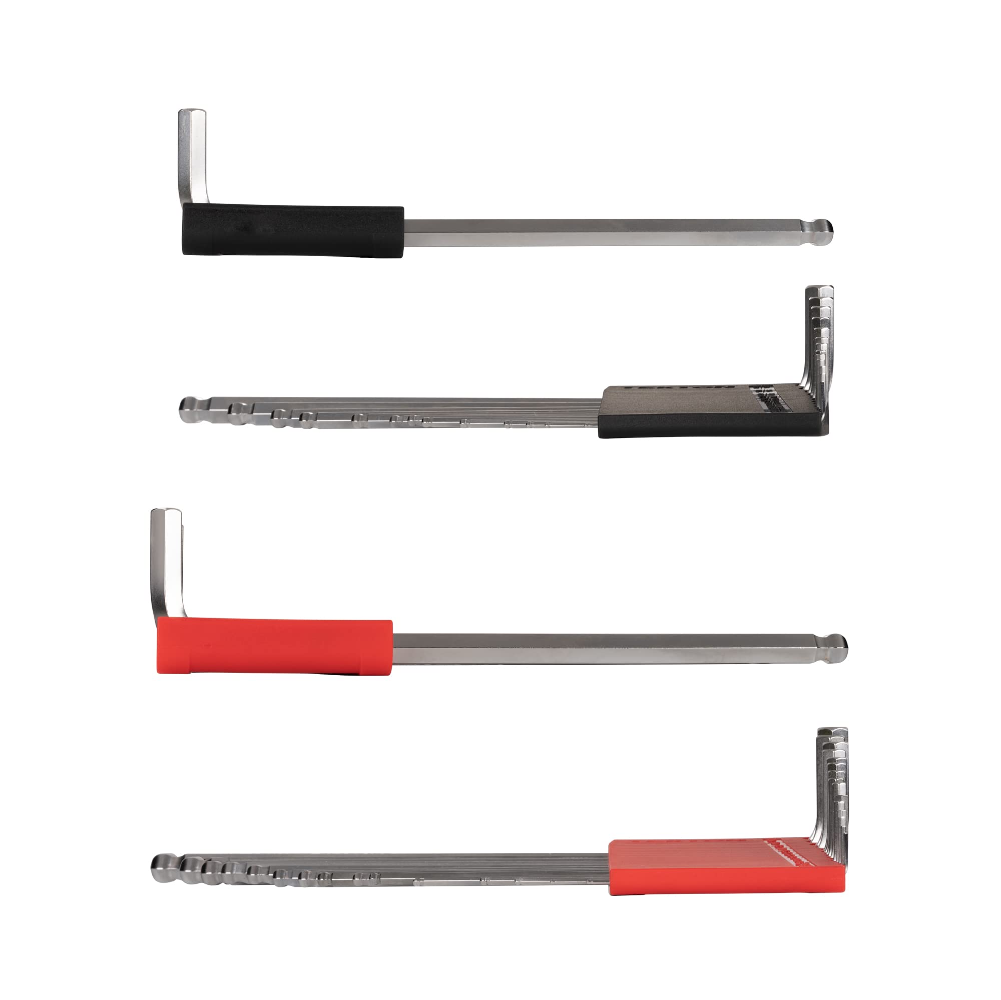 TEKTON Zestaw kluczy sześciokątnych z końcówką kulową, 28-częściowy (0,050-3/8 cala, 1,3-10 mm) z uchwytem | KLX91301