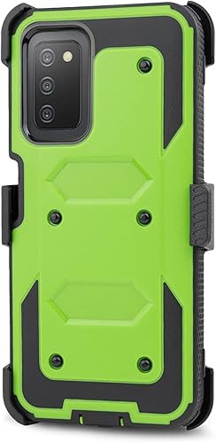 Miniatura 7 de Funda diseñada para Samsung Galaxy A03S, con protector de pantalla integrado, soporte giratorio con clip para cinturón, funda protectora de cuerpo