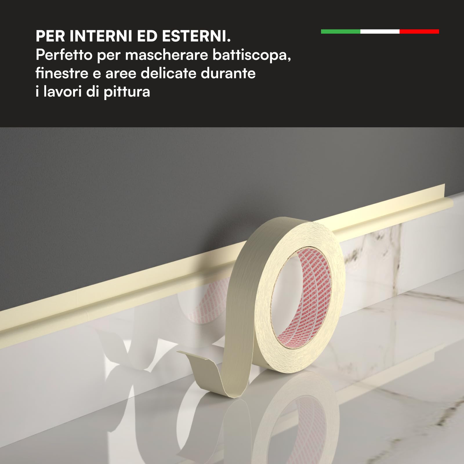 DNK TRADE Nastro di Carta - 72 Rotoli per Imbiancatura 25x50 mt - Gommata Professionale per Mascheratura (25x50)