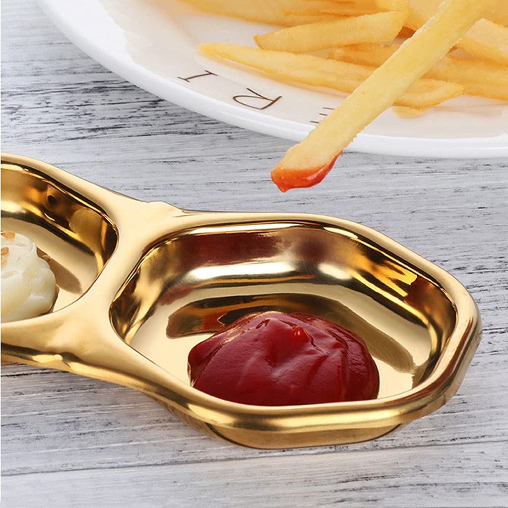Piatto per Salsa in Acciaio Inox, Piatti per condimenti, antipasto di soia, Sushi, Ketchup