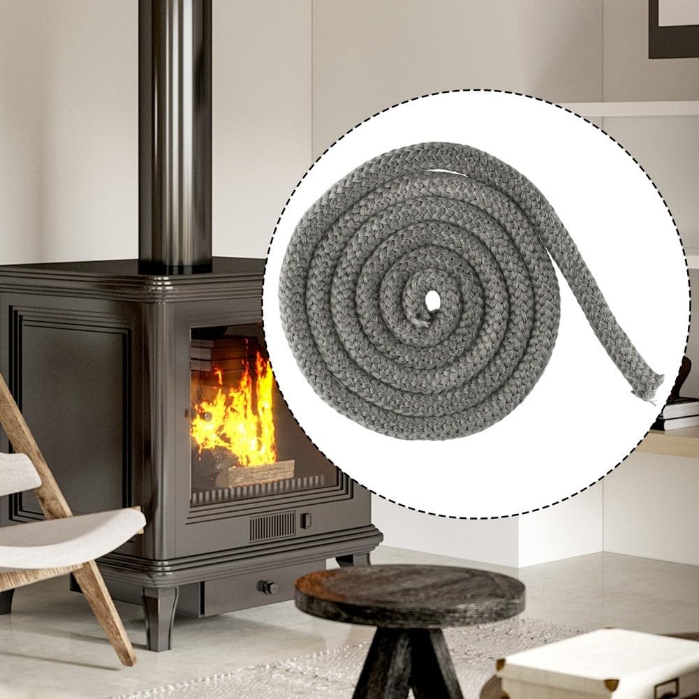 Corda resistente al calore, Corda Sigillante In Fibra Di Vetro for Stufa, Forno, Camino, Caldaia, Nero, 10 mm x (3-5) m(10mm*3meter)