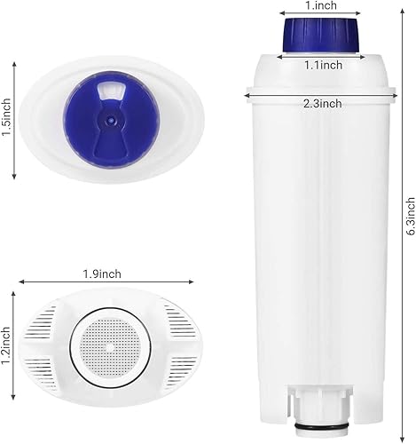 Miniatura 3 de Filtro de agua para Delonghi DLSC002, Delongie Cartucho de filtro de agua activo de carbono suavizante, compatible con Delongie ECAM, Esam, ETAM,