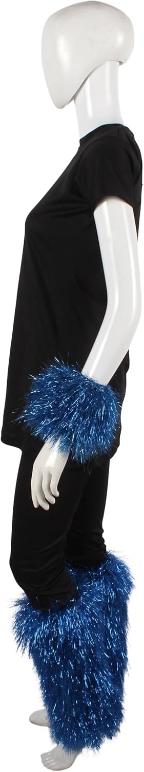 HPO Adult Unisex Party Multicolor Tinsel Leg Warmer and Cuffs Set, Halloween and Cosplay, Flame-retardant Tinsel Material