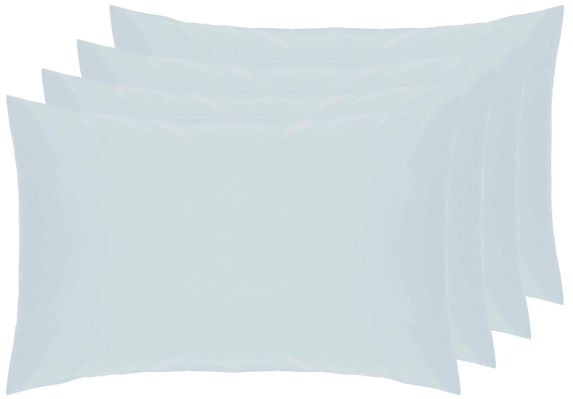 Belledorm Duck Egg 4 Pack Blue Pillowcases, 7 Year Guarantee, 200 Thread Count Percale (Housewife, )