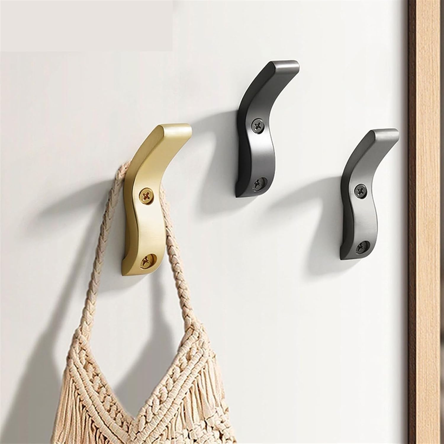 Wall Hanging Clothes Hook Bedroom Robe Hook Living Parlor Coat Hook Bedroom Robe Hook Towel Hook Bathroom Accessories 1Pcs (Color : Brushed Nickel)