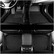 7D Ultra Premium Car Floor Mat Compatible with Tata Sierra||Luxury Leather Double Layered Mat||Set of 3pcs||Waterproof and Washable||Colour:-Black with Silver