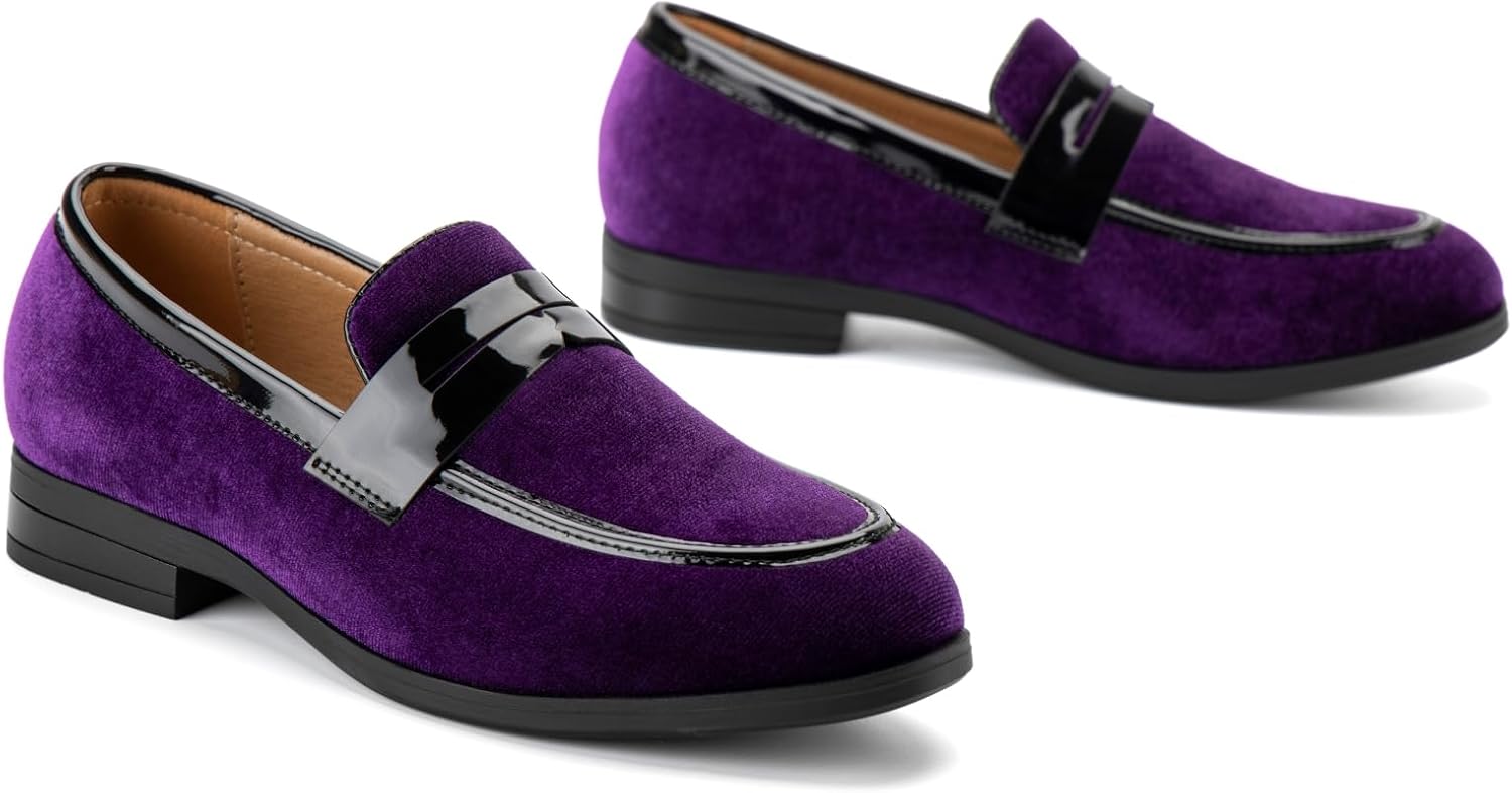 JITAI Velvet Boy's Dress Shoes Slip-On Loafers Wedding Shoes for Boys - Image 5