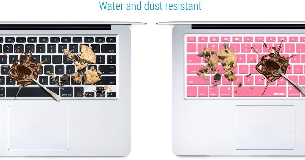 iBenzer Macaron Series Keyboard Cover for MacBook Pro 13" 15" 17" (with or w/Out Retina Display) MacBook Air 13" and iMac Wireless Keyboard, Pink, MKC01PK