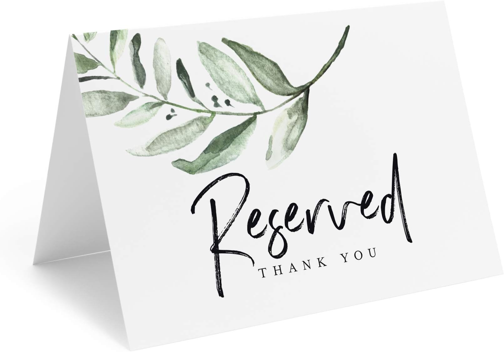 Bliss Collections Rustic Greenery Reserved Signs for Weddings, Receptions, Parties and Celebrations, 4x6 Reserved Table Cards, Table Setting Cards, Pack of 10