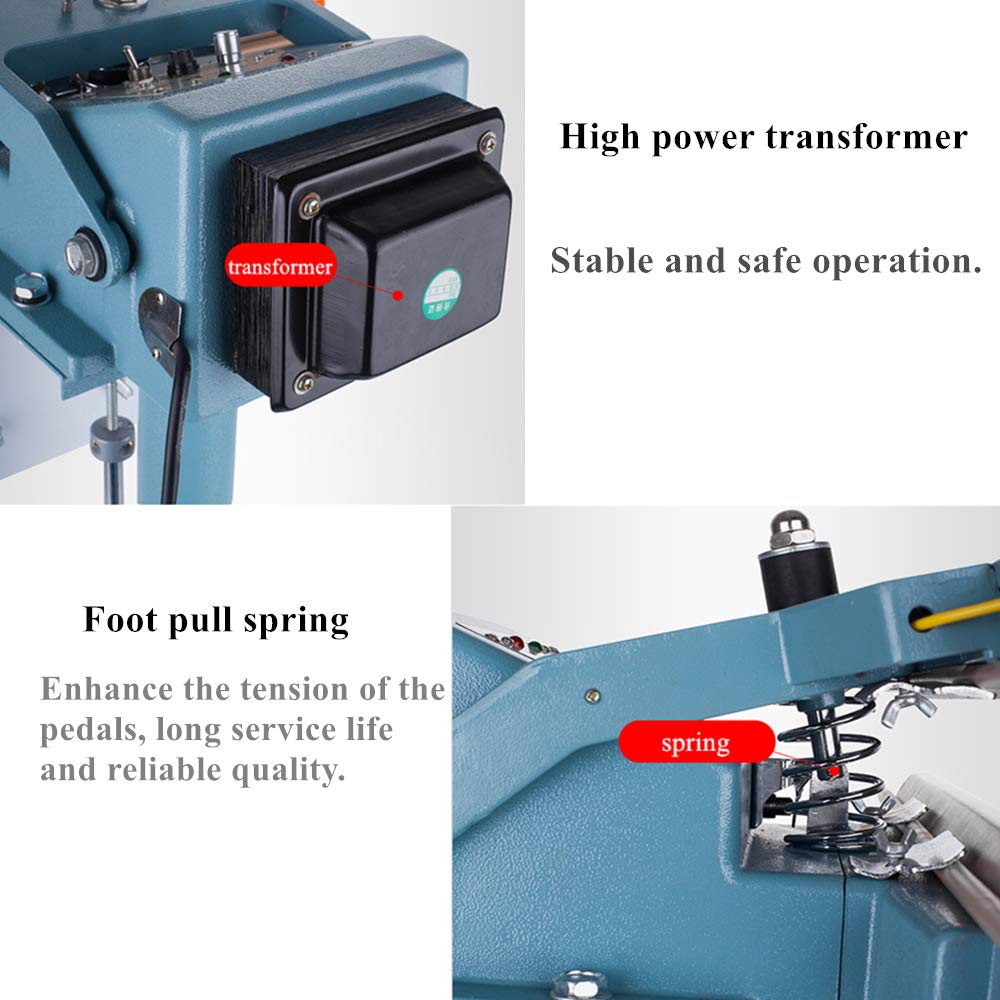 Sellador térmico de pedal con calefacción de doble cara para película compuesta, papel de aluminio y bolsas de papel kraft