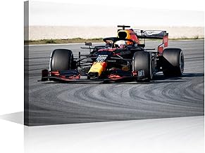 Canvas Wall Art Formula 1 Race Car Competition Posters Paintings Rustic Wall Art Gallery Wrapped Canvas Prints Decor for Living Room Office Bedroom Posters Prints Framed Ready to Hang - 24" W x 16" H
